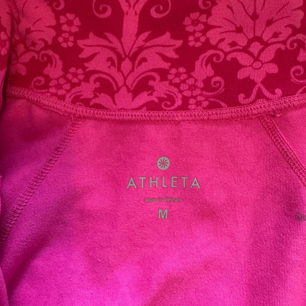 Athleta Fuchsia Patterned Workout Jacket Size M - image 7